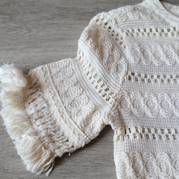 DELETING TOMORROW IF NOT SOLD! Crochet Top with Tassel Fringe - Picture 2 of 6